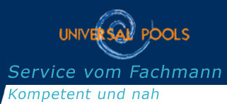 „Universal Pools e.K.“-Logo, zur Startseite